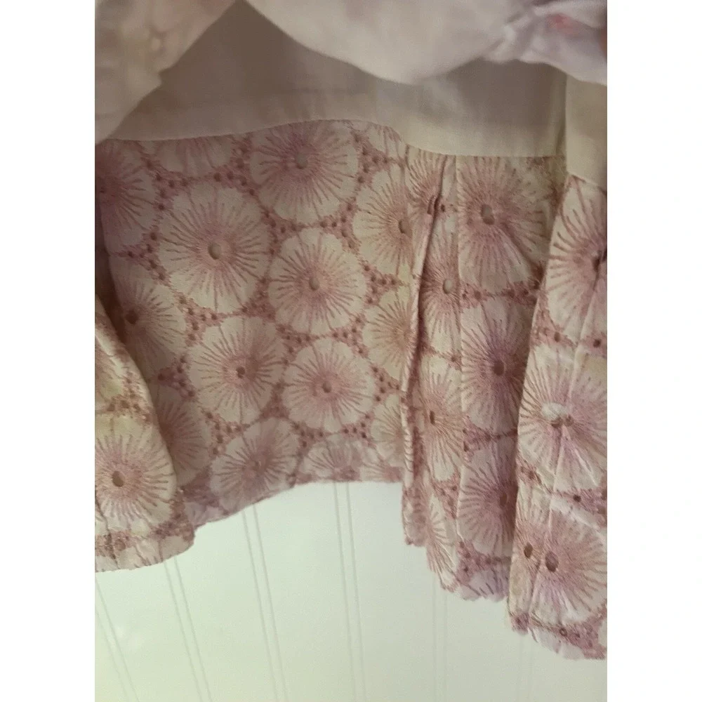 Girls NWT Cynthia‎ Rowley Dress Mauve And Cream Long Sleeve Size 24 Months